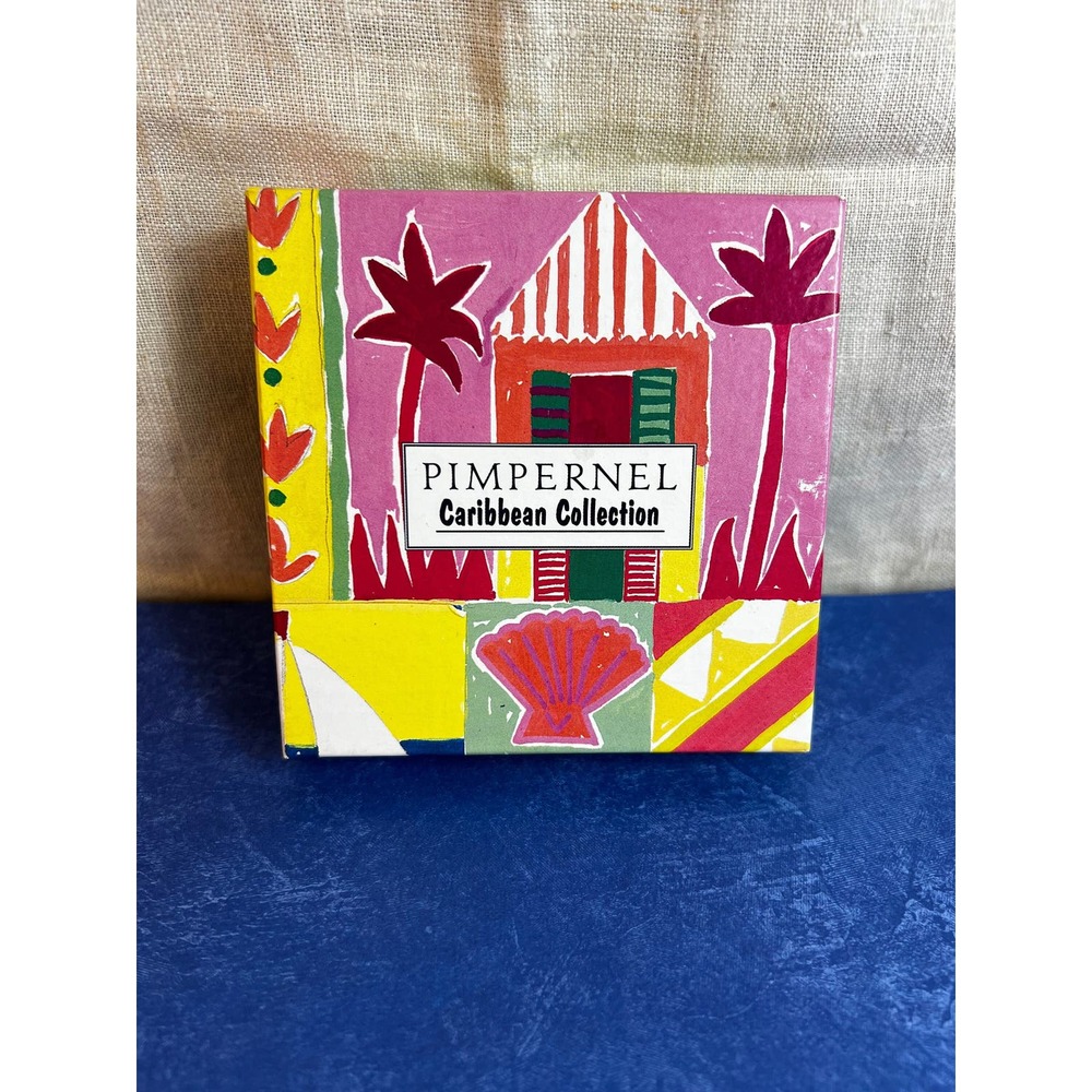 6 Pimpernel Caribbean Collection Coasters by Jill Walker for Pimpernel In Box